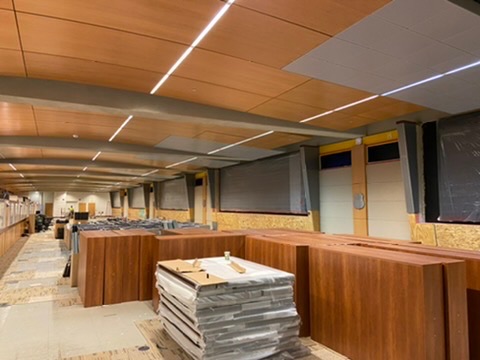 Operations room audiovisual system during construction